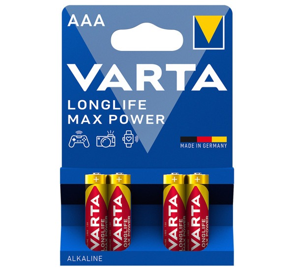 Батарейки ААA LONGLIFE MAX POWER 4 шт. (Varta) 