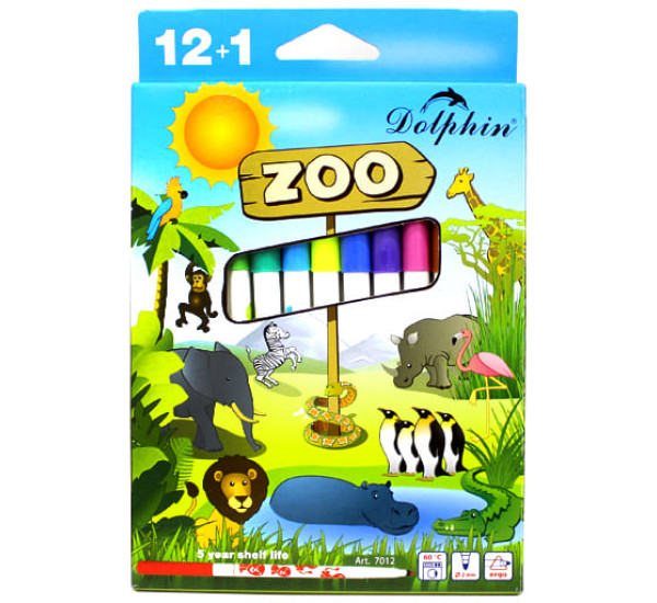 Фломастеры ZOO (12+1 цв.) "Dolphin"