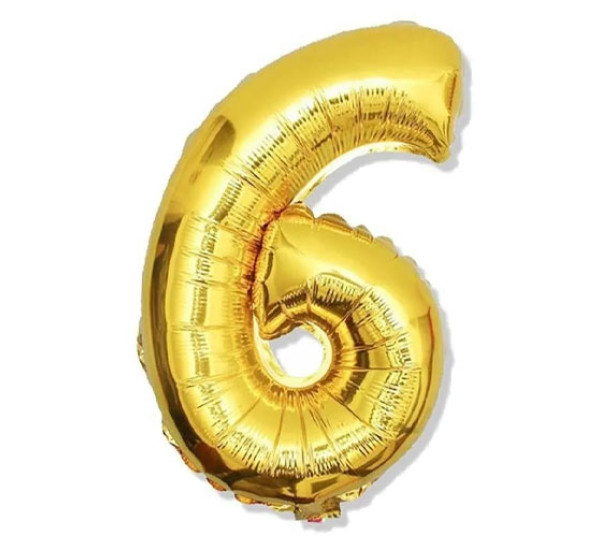 Шар фольгированный №6 (золотой 40 см)