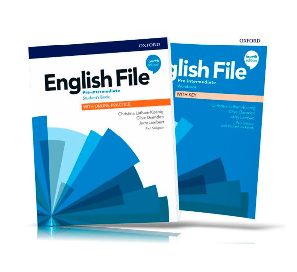 English File Pre-intermediate 4 edition Student and work book +DVD