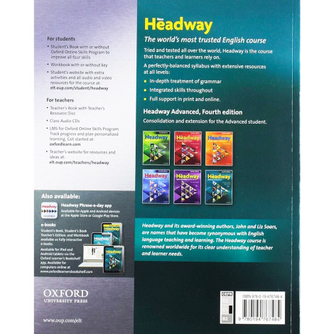 Headway 4 edition Advanced student's book and workbook + CD (Oxford)