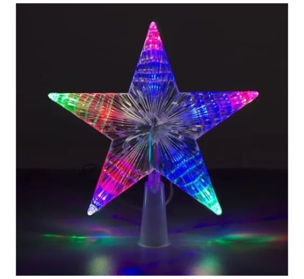 Звезда светящаяся на елку 21 см