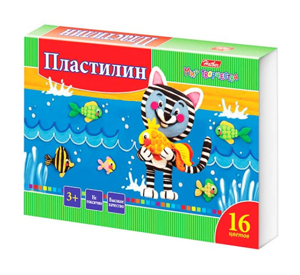 Пластилин (16 цв) "Hatber"