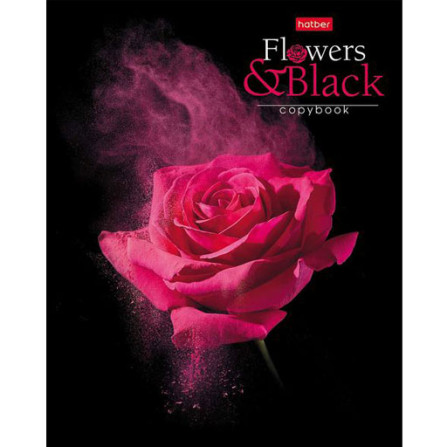 Тетрадь 80 л клетка Flower on black (Hatber)