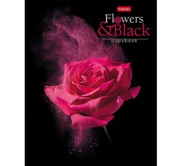 Тетрадь 80 л клетка Flower on black (Hatber)