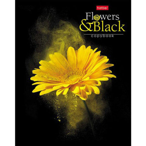 Тетрадь 80 л клетка Flower on black (Hatber)