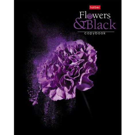 Тетрадь 80 л клетка Flower on black (Hatber)