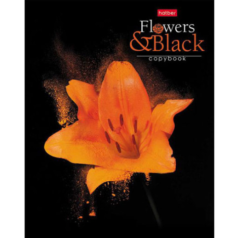 Тетрадь 80 л клетка Flower on black (Hatber)