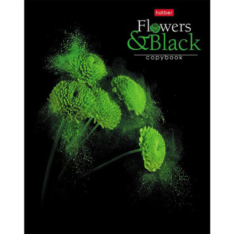 Тетрадь 80 л клетка Flower on black (Hatber)