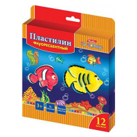Пластилин Флуоресцентный (12 цв) "Hatber"