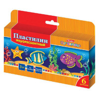 Пластилин Флуоресцентный (6 цв) "Hatber"