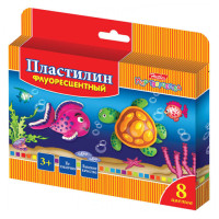 Пластилин Флуоресцентный (8 цв) "Hatber"