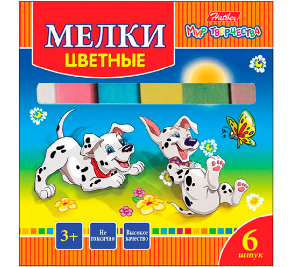 Мелки цветные 6 шт (Hatber)