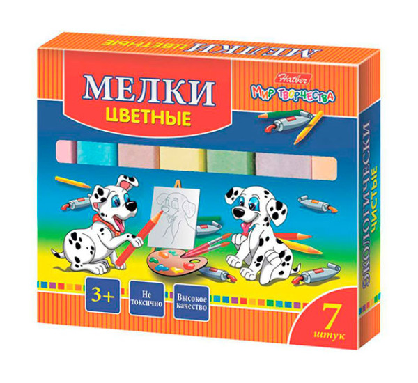 Мелки цветные 7 шт (Hatber)