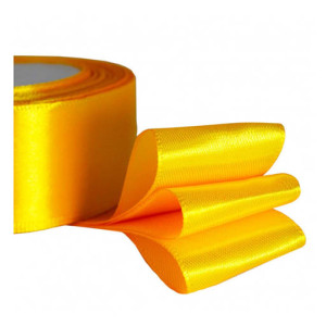 Атласная жёлтая лента (4см 1м)