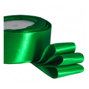 Атласная зеленая лента (4 см 1 м)