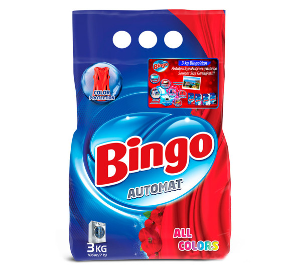 Cтиральный порошок "Bingo"- SHINING COLORS (3 кг) Cтиральный порошок "Bingo"- SHINING COLORS (3 кг)