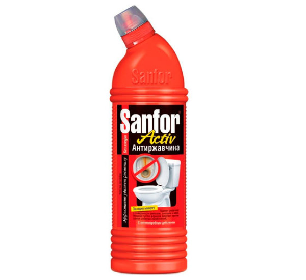 Средство для чистки унитазов "Sanfor " Active Антиржавчина (1000 ml) 4836