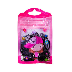 Маленькие резинки "Girl" (для волос в упаковке, цвет чёрный )