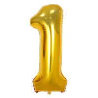 Фольгированный шар в виде цифры 1  (золотой 101,5 см 40")