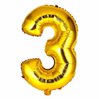 Фольгированный шар в виде цифры 3 (золотой 101,5 см 40") Фольгированный шар в виде цифры 3 (золотой 101,5 см 40")