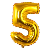 Фольгированный шар в виде цифры 5  (золотой 101,5 см 40")