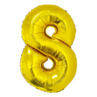Фольгированный шар в виде цифры 8  (золотой 101,5 см 40")