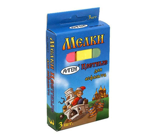 Мелки цветные 3шт (Алгем)