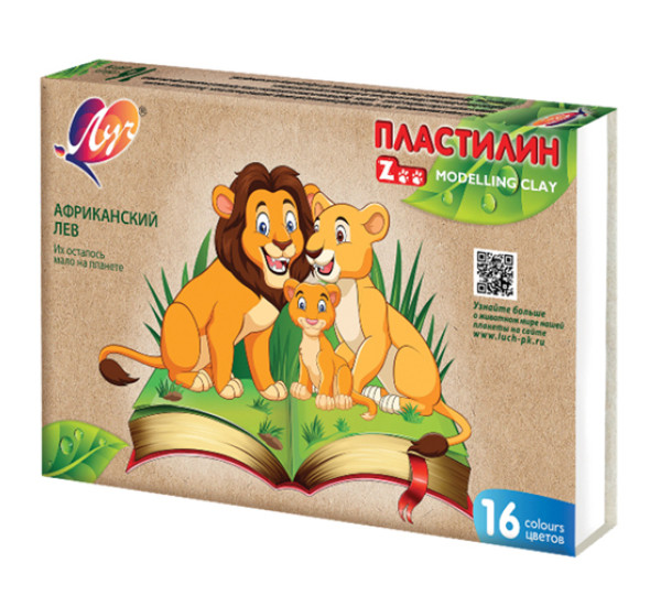 Пластилин "Луч" Zoo (16 цв)