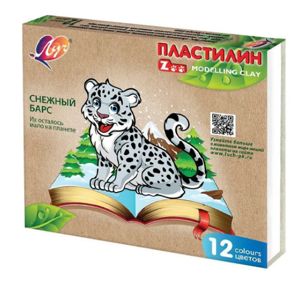 Пластилин "Луч" Zoo  (12 цв) 