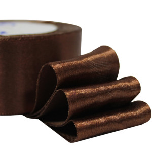 Атласная лента коричневая (1метр)