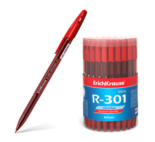 Ручка шариковая "ErichKrause" R-301 Original Stick (0.7 цвет чернил красный)