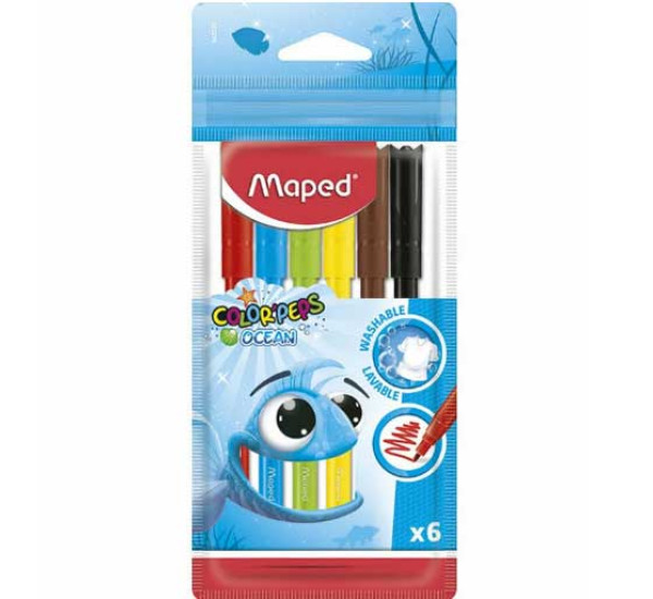 Фломастеры "Maped" Ocean (6 цв)