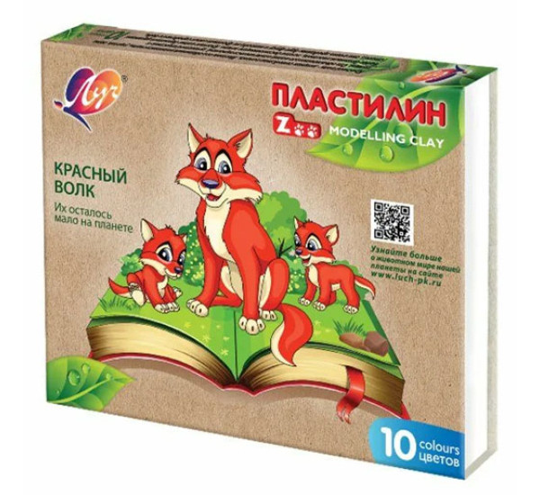 Пластилин "Луч" Zoo  мини (10 цв) 