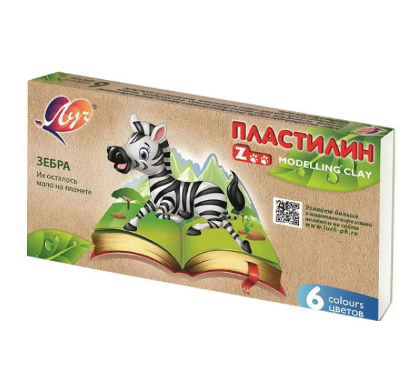 Пластилин "Луч" Zoo  (6 цв) 