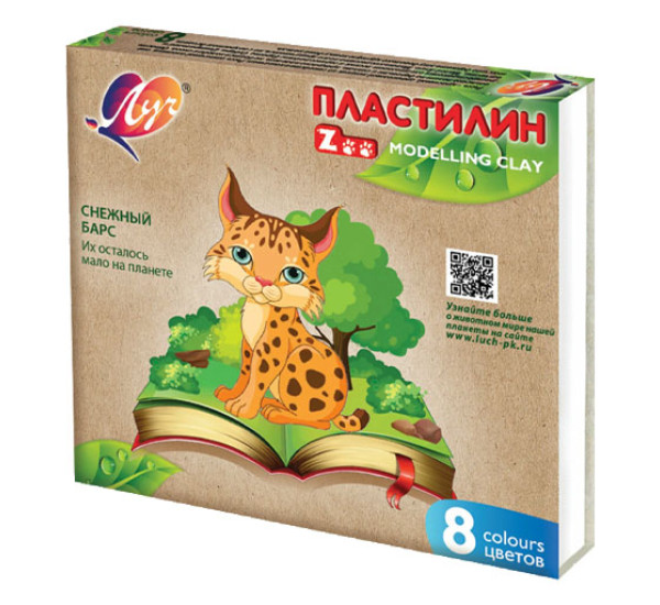 Пластилин "Луч" Zoo  мини (8 цв) 