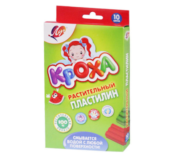 Пластилин растительный "Луч" Кроха (10 цв)
