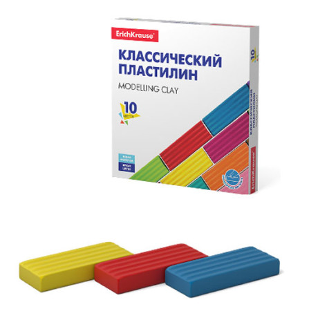 Пластилин классический "ErichKrause" Basic  (10 цв 160 г)