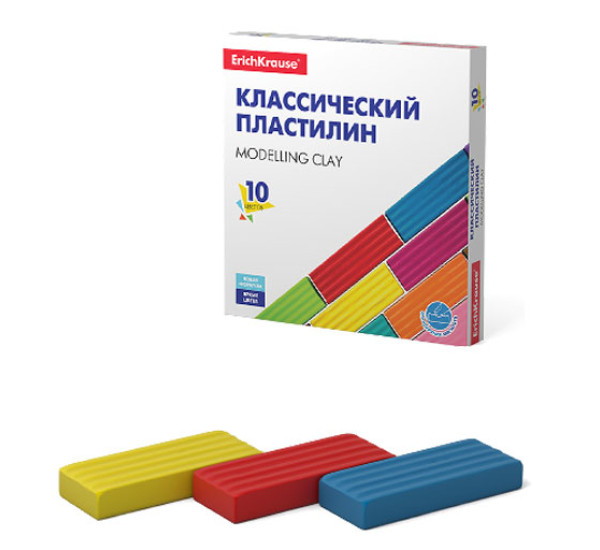 Пластилин классический "ErichKrause" Basic  (10 цв 160 г)