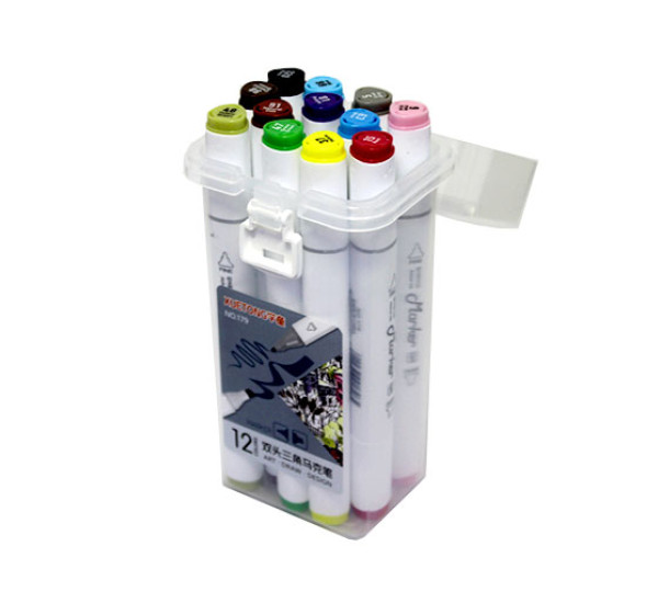 Набор маркеров для скетчинга 12 цветов двусторонние №179