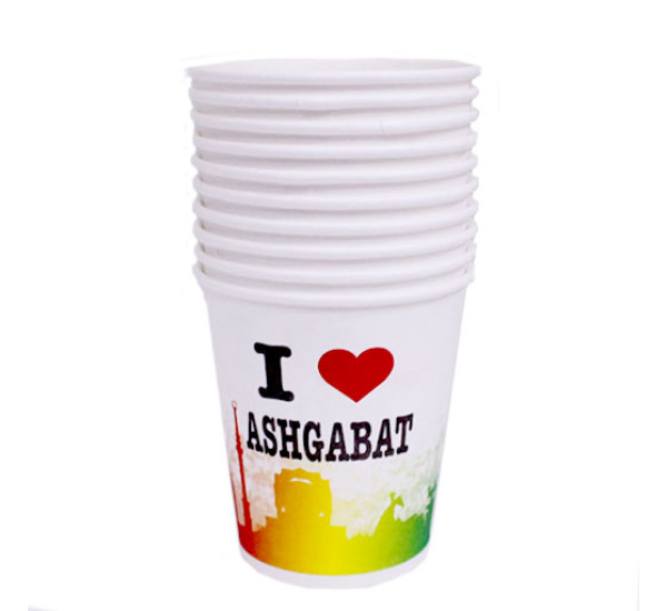 Стаканчики "I Love Ashgabat" (6.5 oz mix) "Ecogap"