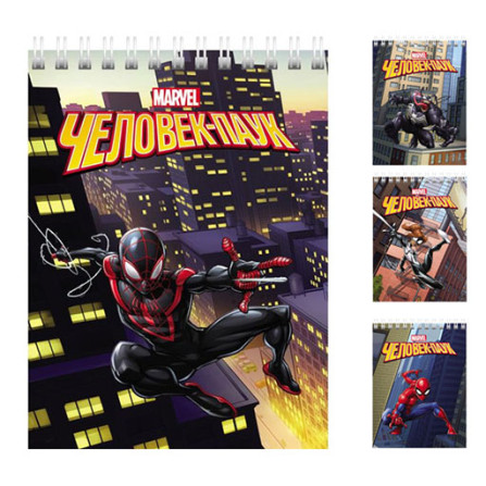 Блокнот А6  40л  клетка Человек-Паук Hatber 