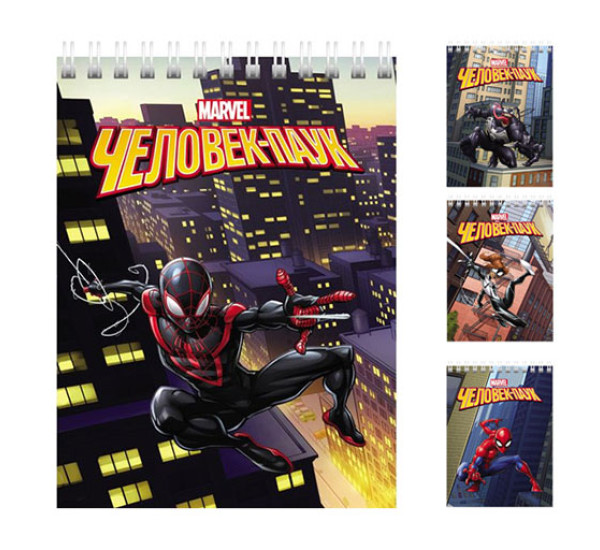 Блокнот А6  40л  клетка Человек-Паук Hatber 