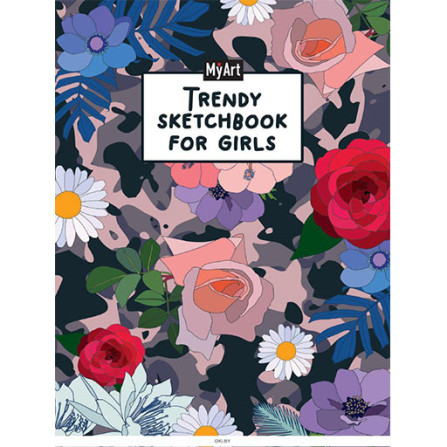 Скетчбук «Trendy sketchbook for girls. Цветы» «MyArt» А5, 64 л (90 гр)