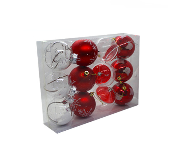 Новогодние шарики 8 см набор 12 шт №1