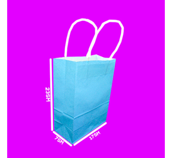 Бумажный пакет "Заливка Нежно-Синяя " 17*8*23 sm