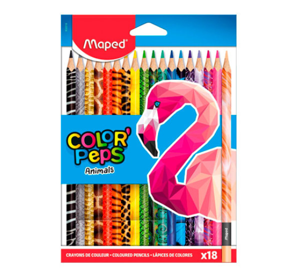 Карандаши 18 цв Color Peps Animals Maped 