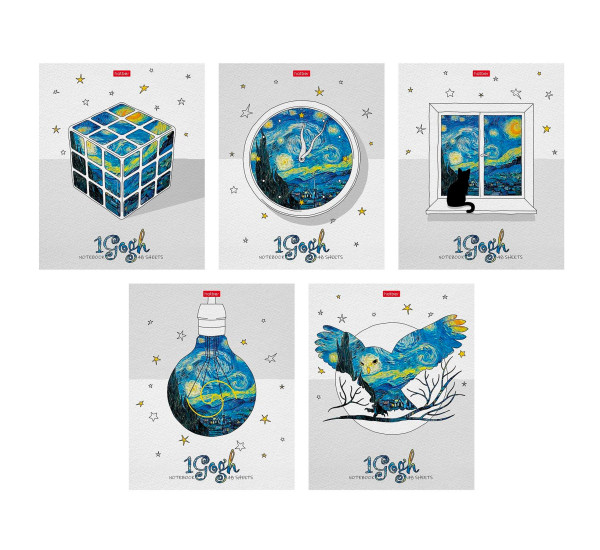 Тетрадь 48л А5ф клетка 1Gogh-