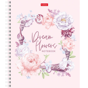 Тетрадь "Hatber", с т/обложкой 96л, А5, клетка, на спирали, серия "Floral dreasm"