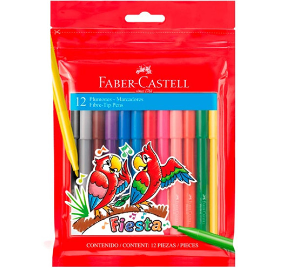 Фломастеры 12 цв Faber Castell Fiesta